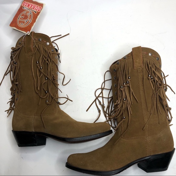 Durango | Brown Suede Leather Party Fringe Western Boots - Picture 2 of 8